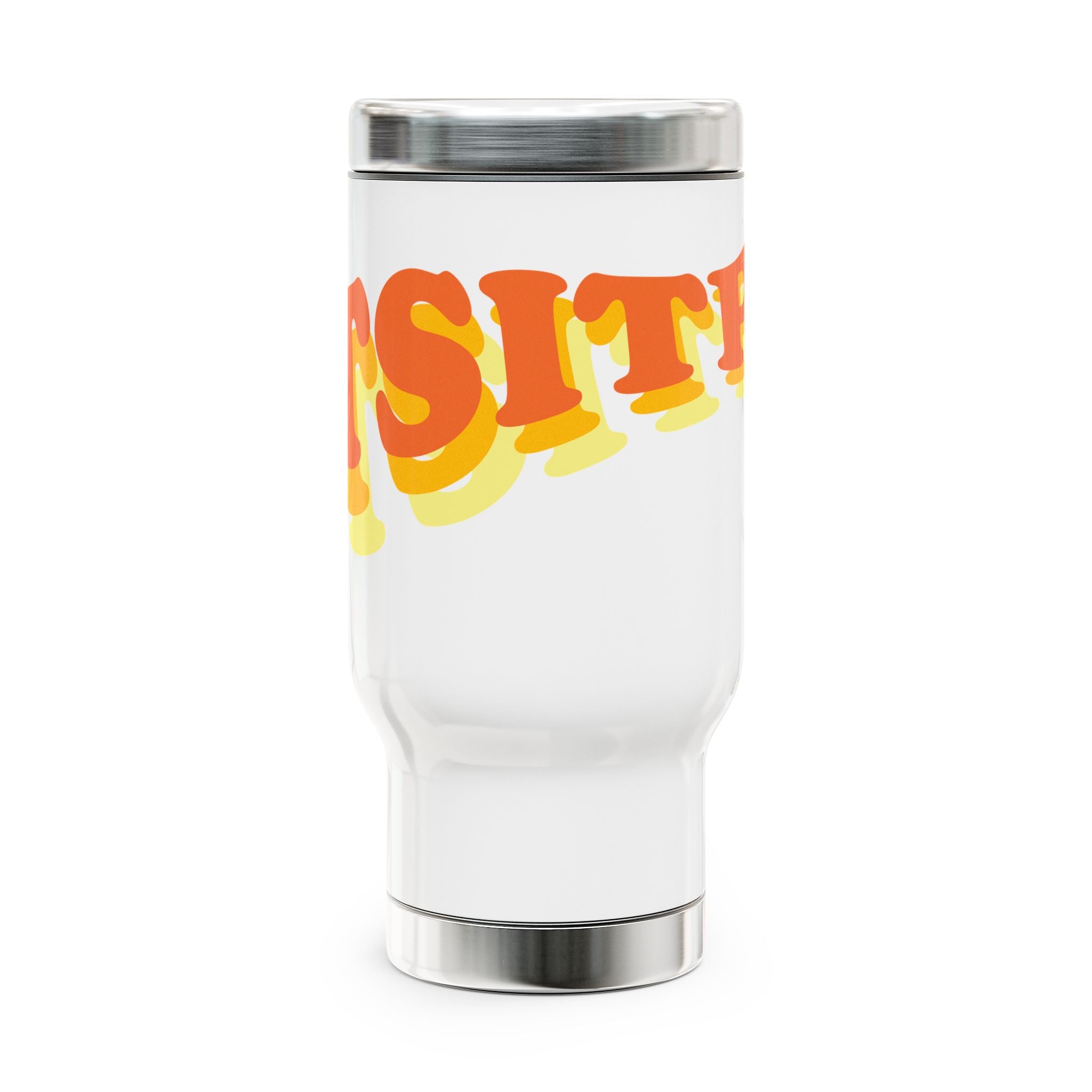 TSITP Retro 'Good Vibes' 14oz Stainless Steel Travel Mug with Handle